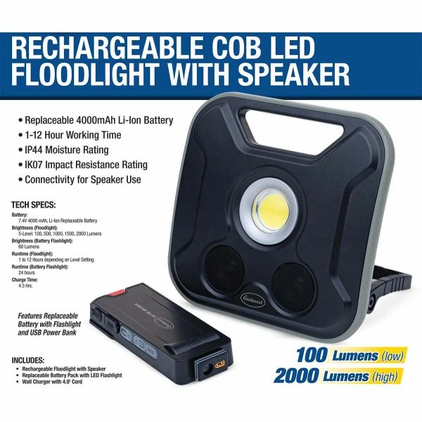 Coupon β€οΈ Eastwood Rechargeable COB LED Flood Light With Speakers π€© 2 Coupon β€οΈ Eastwood Rechargeable COB LED Flood Light With Speakers π€© - Image 2
